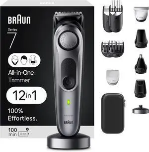 Braun All-in-One Men's Shaving Kit Series 7 7440, 12-in-1 Beard, Face, Nose, Ear Trimmer, Hair Clippers, Body Groomer and Manscaping + Travel Case + Charging Stand Braun All-in-One Men's Shaving Kit Series 7 7440, 12-in-1 Beard, Face, Nose, Ear Trimmer, Hair Clippers, Body Groomer and Manscaping + Travel Case + Charging Stand