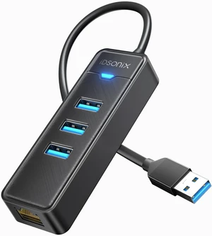 iDsonix USB to Ethernet Adapter, USB 3.0 Hub with RJ45 10/100/1000 Mbps Ethernet & 3 USB 3.0 Ports, USB Splitter Multiport Network Adapter, USB A Port Hub for Laptop/PC/Windows/MacBook/Desktop iDsonix USB to Ethernet Adapter, USB 3.0 Hub with RJ45 10/100/1000 Mbps Ethernet & 3 USB 3.0 Ports, USB Splitter Multiport Network Adapter, USB A Port Hub for Laptop/PC/Windows/MacBook/Desktop
