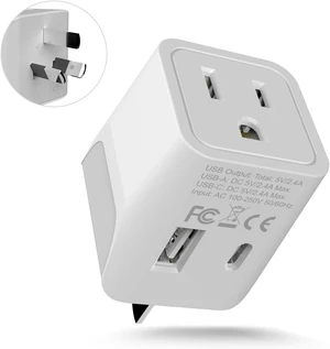 Ceptics Australia Plug Adapter - USA Input + USB-A & USB-C, Type I Adapter Ceptics Australia Plug Adapter - USA Input + USB-A & USB-C, Type I Adapter