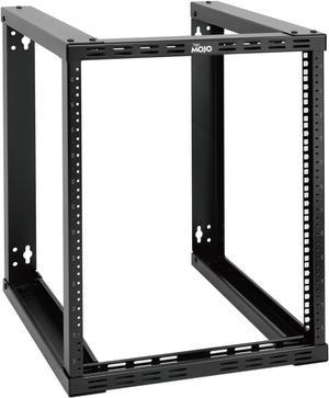 12U Wall Mount Rack, Wall Mount Network Rack 15.8in Depth, Open Frame Server Rack for 19in IT/AV/Data/Home Equipment, Black