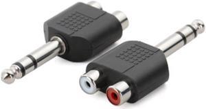 Two-channel 6.5MM male to 2RCA lotus female 6.5/6.35 male to double AV female microphone audio connector