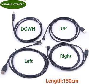 USB Type A to Angled Mini USB Data Sync Cable 5 Pin B Male to Male Charge Charging Cord Line for Camera MP3 MP4 2019 150cm