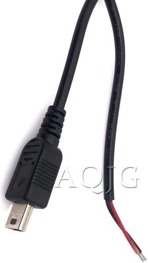 1pcs 70cm Black Mini Usb Male Plug 2 wire Power Cable Cord stripped Maximum current 3A for Raspberry pie DIY