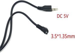 Type A Male USB Turn to DC Power Male Plug Jack Adapter 90 Degree Male 3.5mm x 1.35mm Power Converter Cable Cord USB to 3.5*1.35