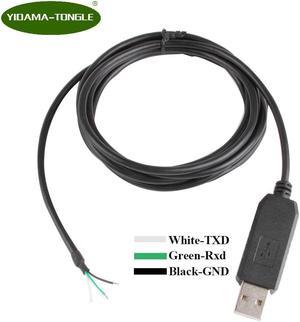 PL2303TA USB to 3Pin Wire End RS232 Serial Interface Adapter Cable Compatible for USB-RS232-WE