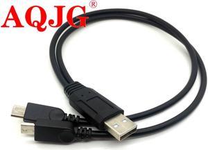 1pcs miro usb Dual data transfer cord charge cable USB female male 2 Micro USB splitter charging 2 for Android phone AQJG