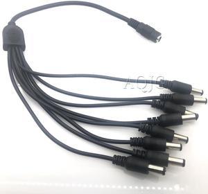 8 Ways Splitter DC Power Cable Extension Cord For Secuirty System Camera CCTV Power Cord