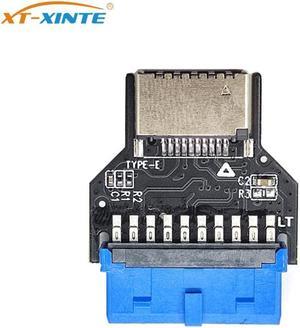 USB Header Adapter Riser USB3.0 19Pin/20Pin to TYPE-E Converter Chassis Front Panel TYPE C Plug-in Port for Computer Motherboard