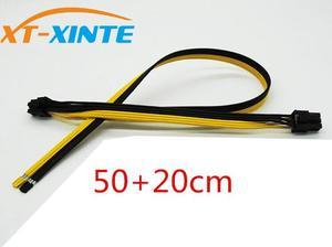 XT-XINTE 50+20cm/60+20cm Dual 6pin Power Cable for DELL2950 1470 Series Server Power Conversion Graphics Card Cables for Miner