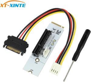 M.2 to PCI-E 4X Riser Card M2 Key M to PCIe X4 Adapter with LED Voltage indicator NGFF riser for NVMe for Miner Mining