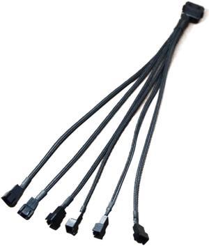 30cm Cooler Cooling Fan Splitter Power Cable 12V 4-Pin to 6 Port 3Pin/4Pin Connector for Molex IDE Computer