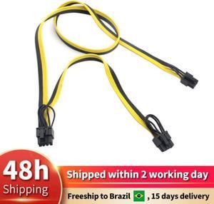 Power Supply Cable Modular PSU 6Pin to Double 6+2P Cable Graphics Card Module 6P to Dual 8p Splitter Ribbon Cable 18AWG 70+30cm