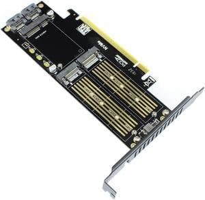 JEYI SK16 M.2 for NVMe SSD for NGFF to PCIE 3.0 X4 Adapter M Key B Key mSATA Suppor PCI Express 3.0 3 in 1 Converter add on card