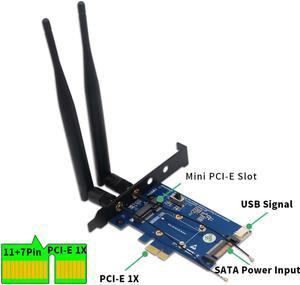 PCI-E WiFi Adapter Bluetooth-Compatible Adapter Mini PCI Express to PCIE X1 for Mini PCI E Wifi 3G/4G/LTE+SIM Slot Network Card