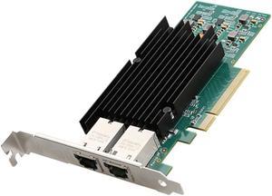 2 Port PCIE X8 10000M PCIe 10 Gigabit Ethernet Dual Port RJ45 Lan Network Card Chip IntelX540 10Gbs Pci-e w/ Heat Sink