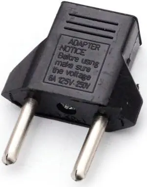 US to EU Adapter Compact Safe ABS Black Power Plug Converter for Wall Power