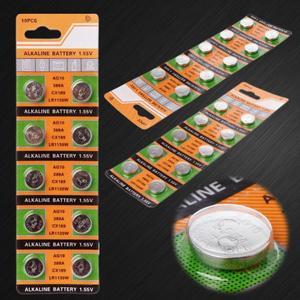10PCS Button Coin Cell AG10 1.5V Watch Batteries SR54 389 189 LR1130 SR1130 Toys Control Remote