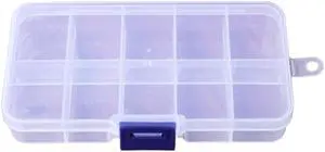 Transparent Plastic 10 Grid Jewelry Storage Box Electronic Component Accessories