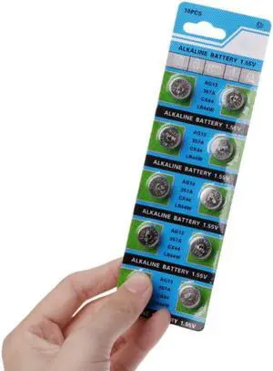 10Pcs AG13 A76 LR44 357A S76E G13 Button Coin Shaped Cell 1.55V Alkaline Button Batteries