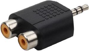 1Pc 3.5 mm AUX male to 2 RCA Female Audio Adapter for Computer Speaker Earphone Headphone Stereo AUX Splitter Connector