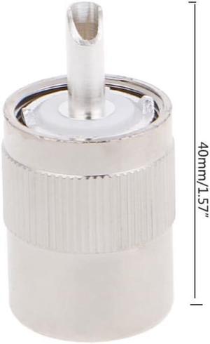 UHF Male PL259 Plug Solder RG8 RG213 LMR400 7D-FB Cable Connector Silver