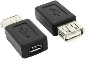 Black USB 2.0 Type A Female to Micro USB B Female Adapter Plug Converter usb 2.0 to Micro usb connector