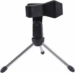 Microphone Stand Universal Shockproof Adjustable Desktop Microphone Tripod Clip Holder Accessories for Broadcast