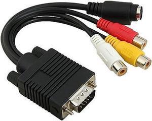 VGA to S-Video 3 RCA Composite AV TV Out Adapter Converter Cable Connectors Accessories for PC Laptop