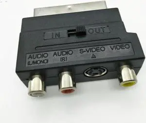 RGB Scart to Composite 3RCA S-Video AV TV Audio Adapter or Video DVD Recorder TV Television Projector