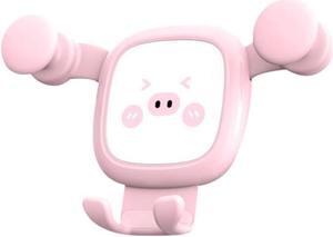Funny Car Phone Stand Stable One-hand Operation Lightweight Car Pig Shape Mobile Phone Gravity Stand