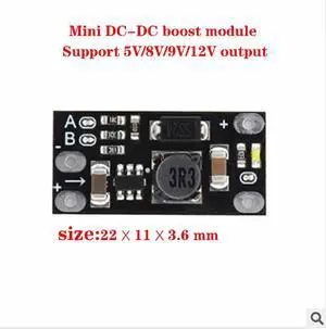 5PCS Mini DC-DC Boost Step Up Converter 3V 3.2V 3.3V 3.7V 5V 9V to 12V Voltage Regulator PCB Board Module can set 5V/ 8V/ 9V