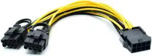 20cm PCI-Express PCIE 8 Pin to Dual 8 (6+2) Pin VGA Graphic Video Card GPU Adapter Power Supply Splitter Cable