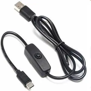 Universal USB Type C 5V 3A Charging Cable for Raspberry Pi 4 Power Cable with ON/OFF Switch for RPI 4 Model B RPI 4B Compute