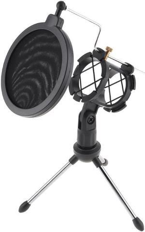 Desktop Universal Anti-Spray Microphone Shock Mount Holder Tripod Stand Bracket