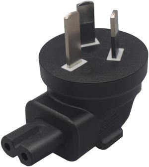 AU to C7 Adapter,IEC AC Plug Male Female Adapter,Figure 8 2 Pole 3 Prong Converter for Notebook Laptop Socket Connector