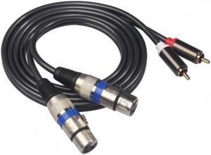 Professional 1.5m Dual RCA Male to Dual XLR Female Audio Signal Patch Cable Adapter for Microphone Mixer Headphone Amplifier
