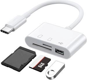 Type C Card Reader to SD TF USB Connection Smart Memory Card Reader Adapter for Macbook Pro Type-C Port