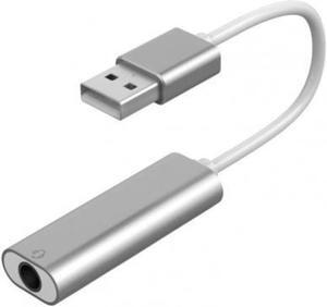 USB Aluminum Alloy Computer Sound Card 2 in 1 Plug Play Portable External 7.1 Channel USB Sound Card for Computer Laptopa