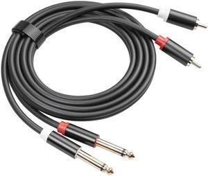 High Performance Gold-Plated Dual RCA Male to Dual 6.35mm Male Audio Connection Cord for DVD Player