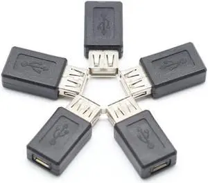 Black USB 2.0 Type A Female to Micro USB B Female Adapter Plug Converter usb 2.0 to Micro usb connector wholesale