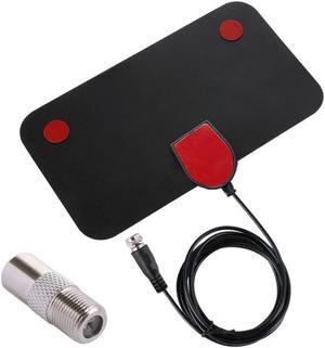 TV Antenna F-head with TV adapter Flat Indoor HD Signal Amplifier Digital HDTV 50 Miles Range VHF UHF antenna receiver
