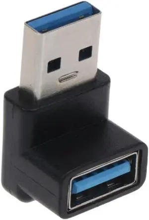 USB 3.0 Male to Female Adapter 90 Degree Extension Right Angle Adapter Plug USB Extender Connector