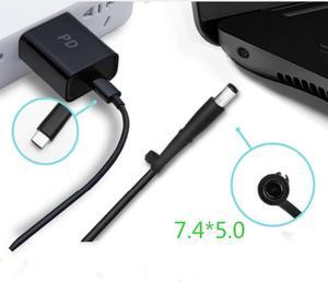 65W 7.4*5.0mm USB Type C PD Charging Cable Latitude  DC Plug Connector Power Adapter Converter Laptop Charger Cable Cord