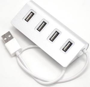 Aluminum Alloy 4 Port USB2.0 Hub 480Mbps High Speed Splitter Cool Light USB Hub For Multi-device Computer Laptop