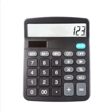 Solar Calculator Calculate Commercial Tool or Solar 2in1 Powered 12 Digit Electronic Calculator and Button