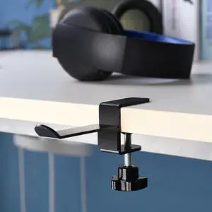 Headphone Stand Hanger Holder Metal Headset Soundbar Stand Clamp Hook Space Save Hanger Under Desk Long Arm Holder