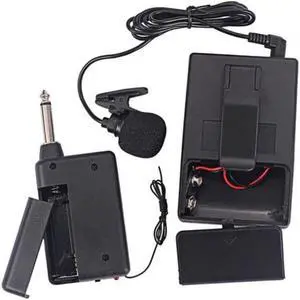 Wireless Receiver Lapel Collar Clip Mini Mic System Microphone