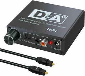 Hifi DAC Amp Digital To Analog Audio Converter RCA 3.5mm Headphone Amplifier Toslink Optical Coaxial Output Portable dac 24bit