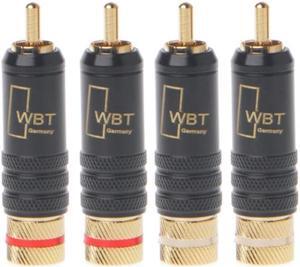 4 Pcs WBT-0144 Gold Plated RCA Plug Lock Soldering o/Video Plugs Connector
