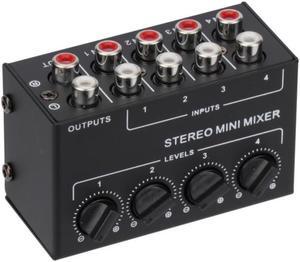 Anti-interference  Long Lasting 4 Channels High Performance Portable Mixer Low Noise Mini Mixer Powerful   for Live Streaming